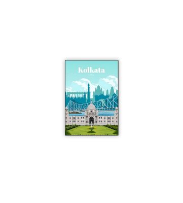 Kolkata Indian State Wooden Fridge Magnet Sticker Almirah, Refrigerator, Home & Kitchen Door Travel Souvenir & Gift Items Magnet